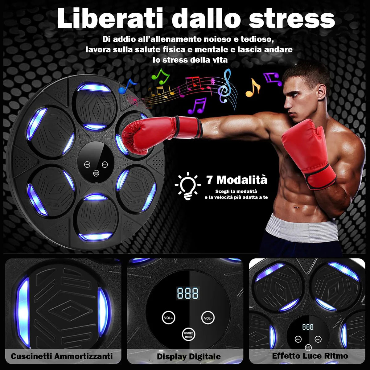Boxing Machine Bluetooth Music Intelligente Guanti Inclusi