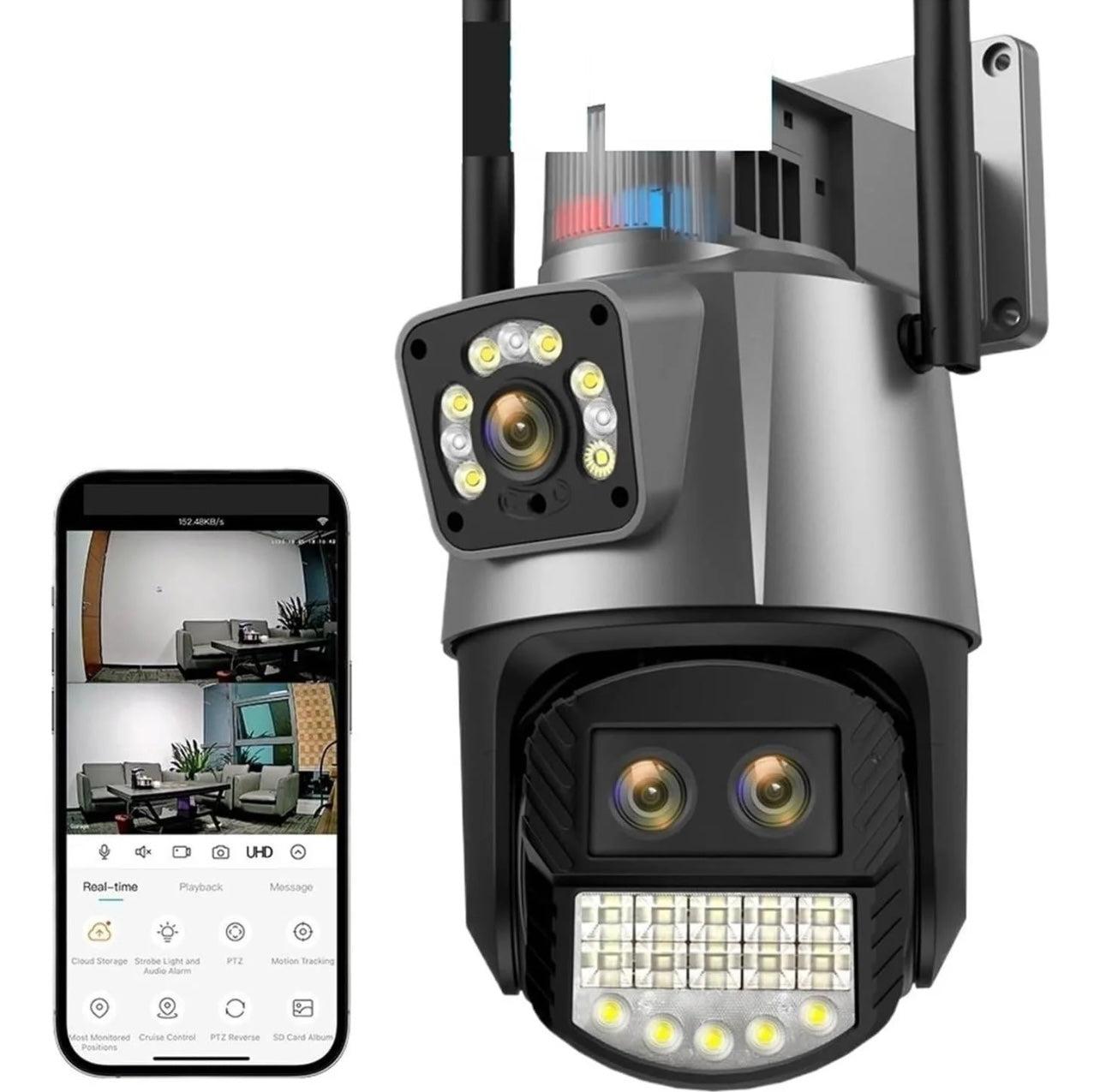 Telecamera di Sicurezza con tripla Camera 4K con RILEVAMENTO INTELLIGENTE