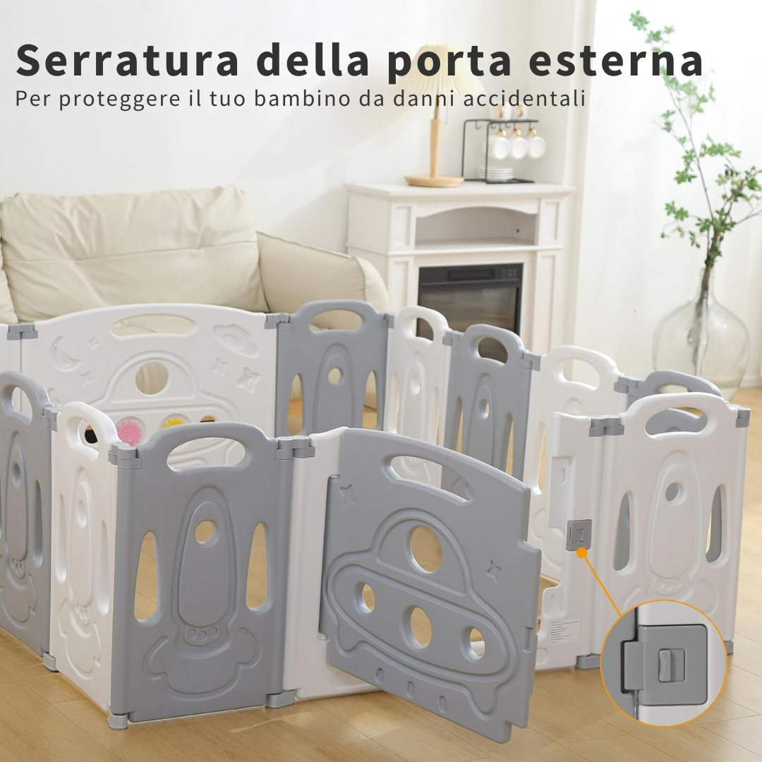 Gupamiga Box per bambini pieghevole Penna per giochi pieghevole per bambini Centro di attività per bambini Sicurezza Gioco Cantiere Nuova casa Coperta Esterna(Universo pieghevole set 14 pannelli)