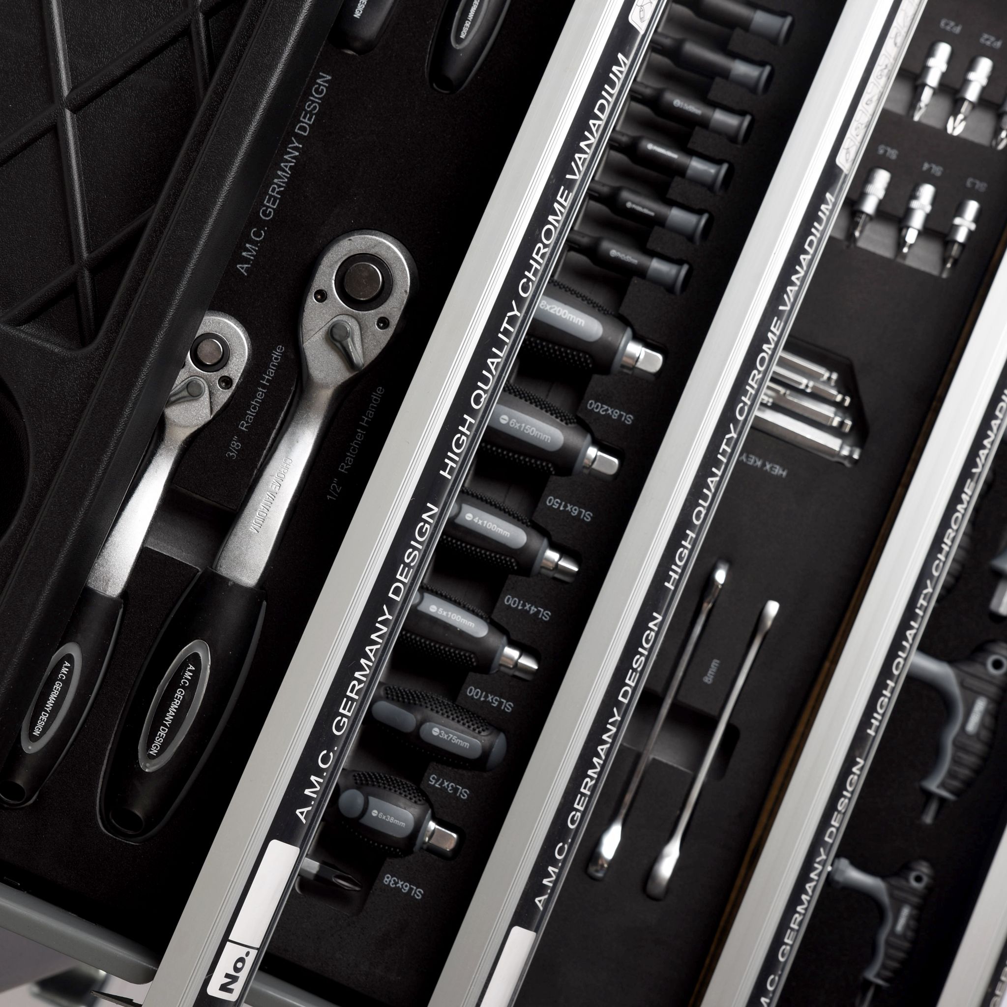 AMC Carrello porta attrezzi completo di utensili 6 cassetti con organizer completo di 1000 utensili