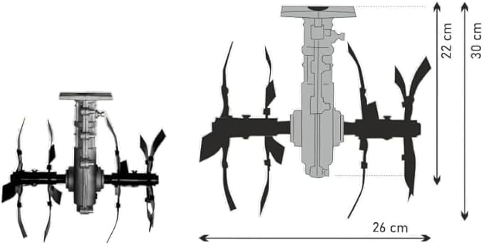 Gruppo zappette per decespugliatori motozappa per orto fresa ingranaggio Zappe 9 denti tubo Ø26 mm Universale