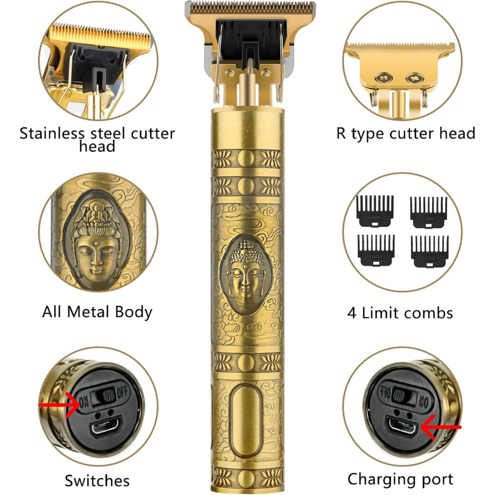 1 + 1 GRATIS Rasoio Elettrico Barbiere Professionale, A Batteria Ricaricabile