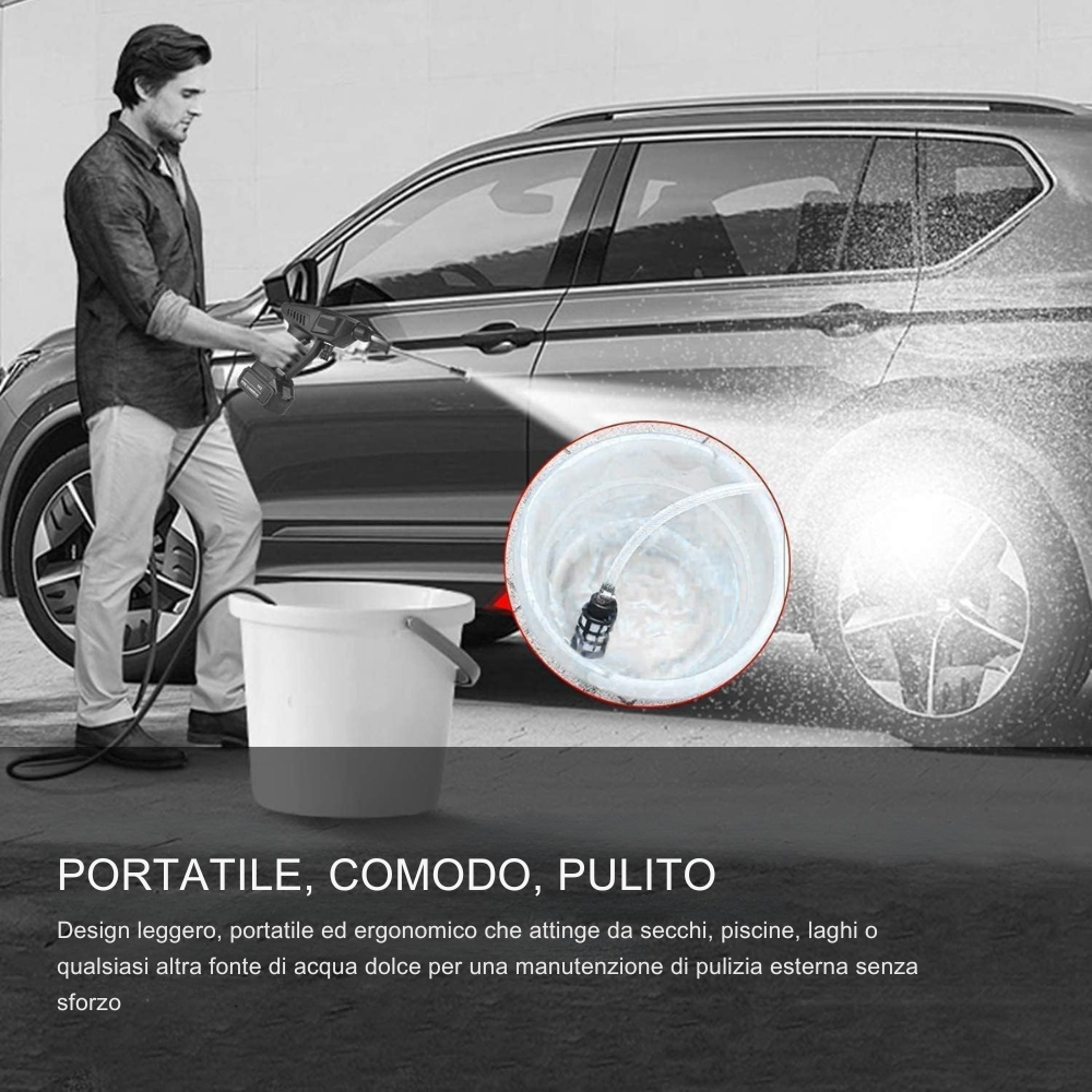 Idropulitrice a batteria 42V 8000Mah Idropulitrice portatile con 2 batterie Idropulitrice ad alta pressione a batteria per il lavaggio di auto Pulizia di pavimenti