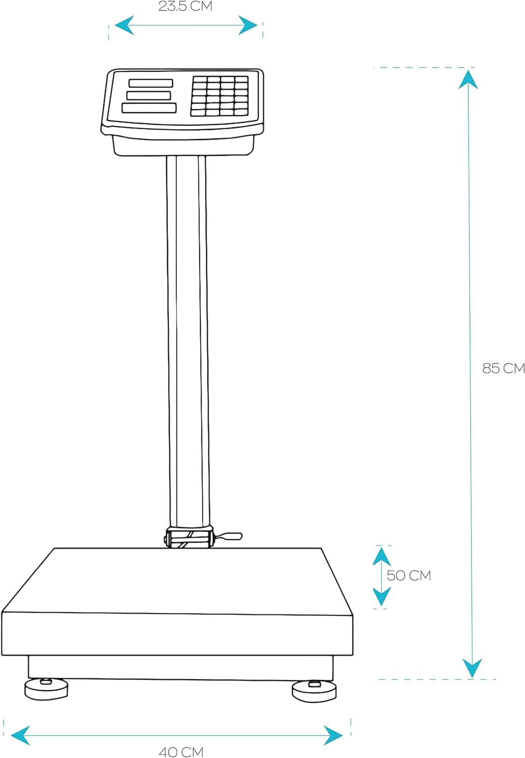 AMC Bilancia Digitale Elettronica Professionale 300 Kg Con Display bilancia industriale ricaricabile per utilizzarla in Negozio, Casa, Azienda o Attività ambulante