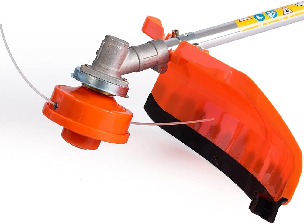 AMC Decespugliatore a scoppio multifunzione 2 in 1 52cc 2 tempi professionale con testina doppio filo da 2 mm e disco tre denti in acciaio rinforzato tagliasiepi e bordo