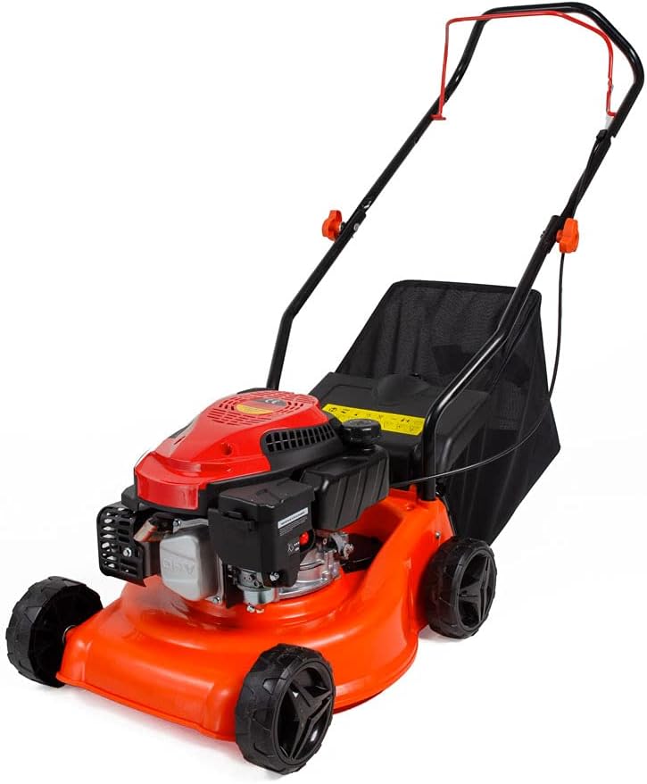 AMC Tagliaerba a spinta con motore a scoppio da 144 cc e 30 kw, ampiezza di taglio regolabile su 7 livelli, 4 ruote livellate su unico piano per evitare zolle vuote adatto a professionisti