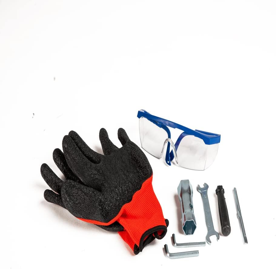 AMC Motozappa motocoltivatore zappatrica con motore a scoppio 2 tempi da 52cc e 3,7 cv di potenza con una larghezza del raggio di lavoro di 30 cm e profondità di 15 cm zappette in acciaio rinforzato