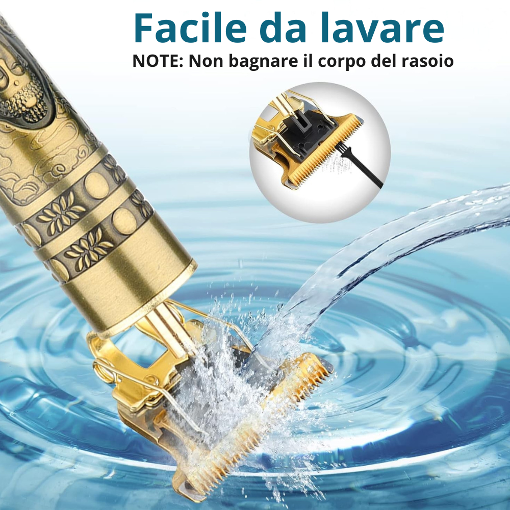 1 + 1 GRATIS Rasoio Elettrico Barbiere Professionale, A Batteria Ricaricabile