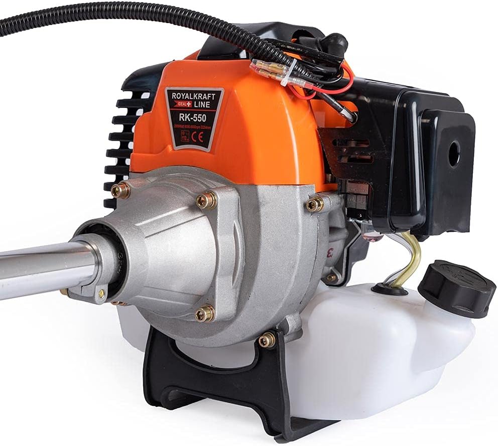 AMC Decespugliatore a scoppio multifunzione 2 in 1 52cc 2 tempi professionale con testina doppio filo da 2 mm e disco tre denti in acciaio rinforzato tagliasiepi e bordo