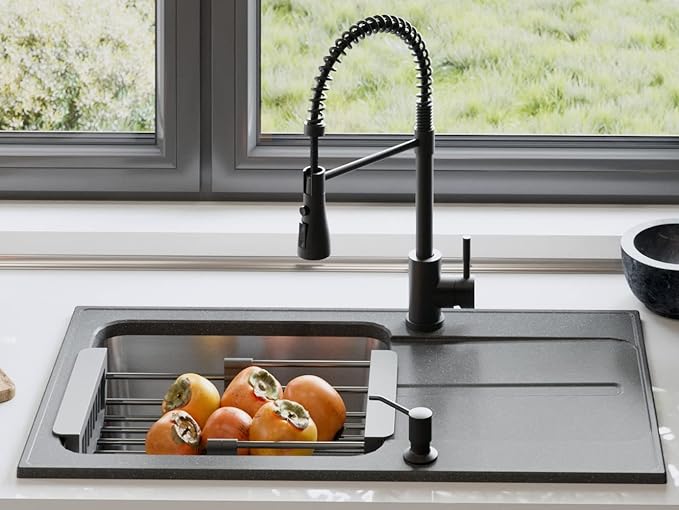 Scolapiatti Telescopico in Acciaio Inox – Cestello Scolatutto da Lavello con Braccioli Regolabili, Salvaspazio per Stoviglie, Frutta e Verdura