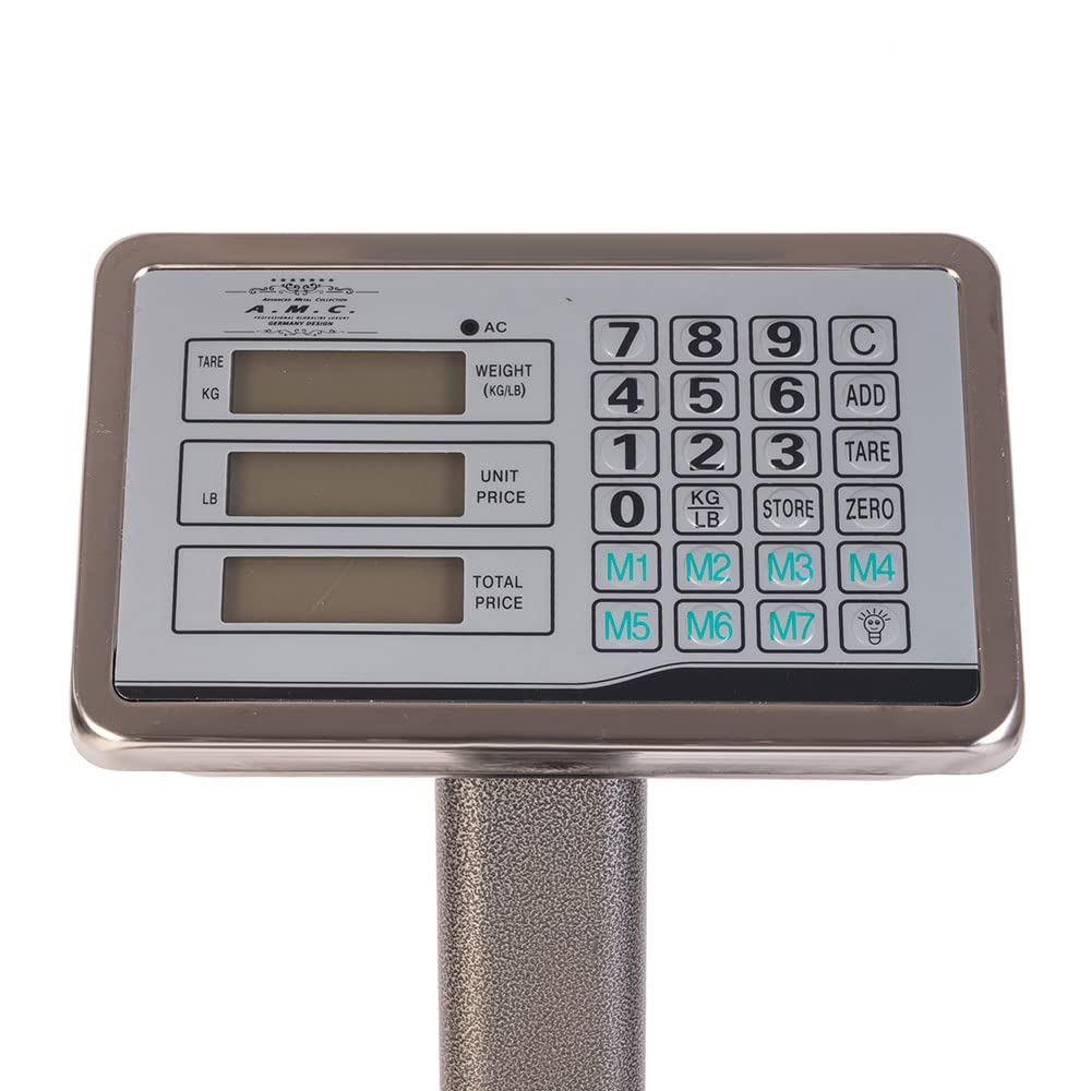 AMC Bilancia Digitale Elettronica Professionale 300 Kg Con Display bilancia industriale ricaricabile per utilizzarla in Negozio, Casa, Azienda o Attività ambulante
