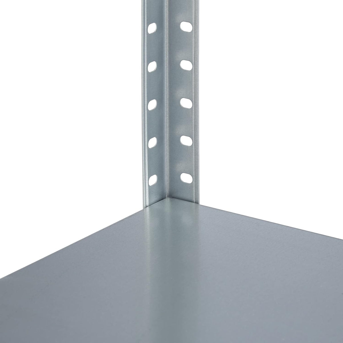 Regal aus verzinktem Metall, Tragfähigkeit 160 kg, HLP: 145 x 75,5 x 30 cm, 4 Regale, Stahl, Keller, Silber