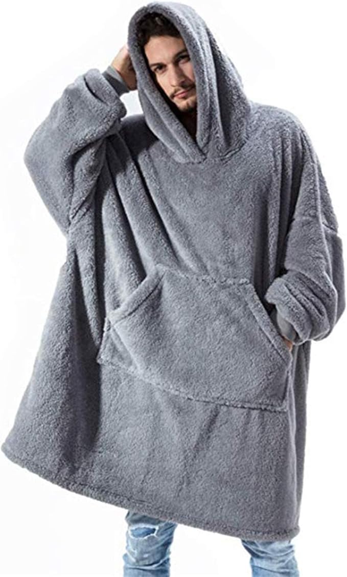 Coperta Felpa Oversize Colorata – Hoodie Gigante in Pile Super Morbido, Unisex, con Cappuccio e Tasca, Perfetta per Inverno e Divano