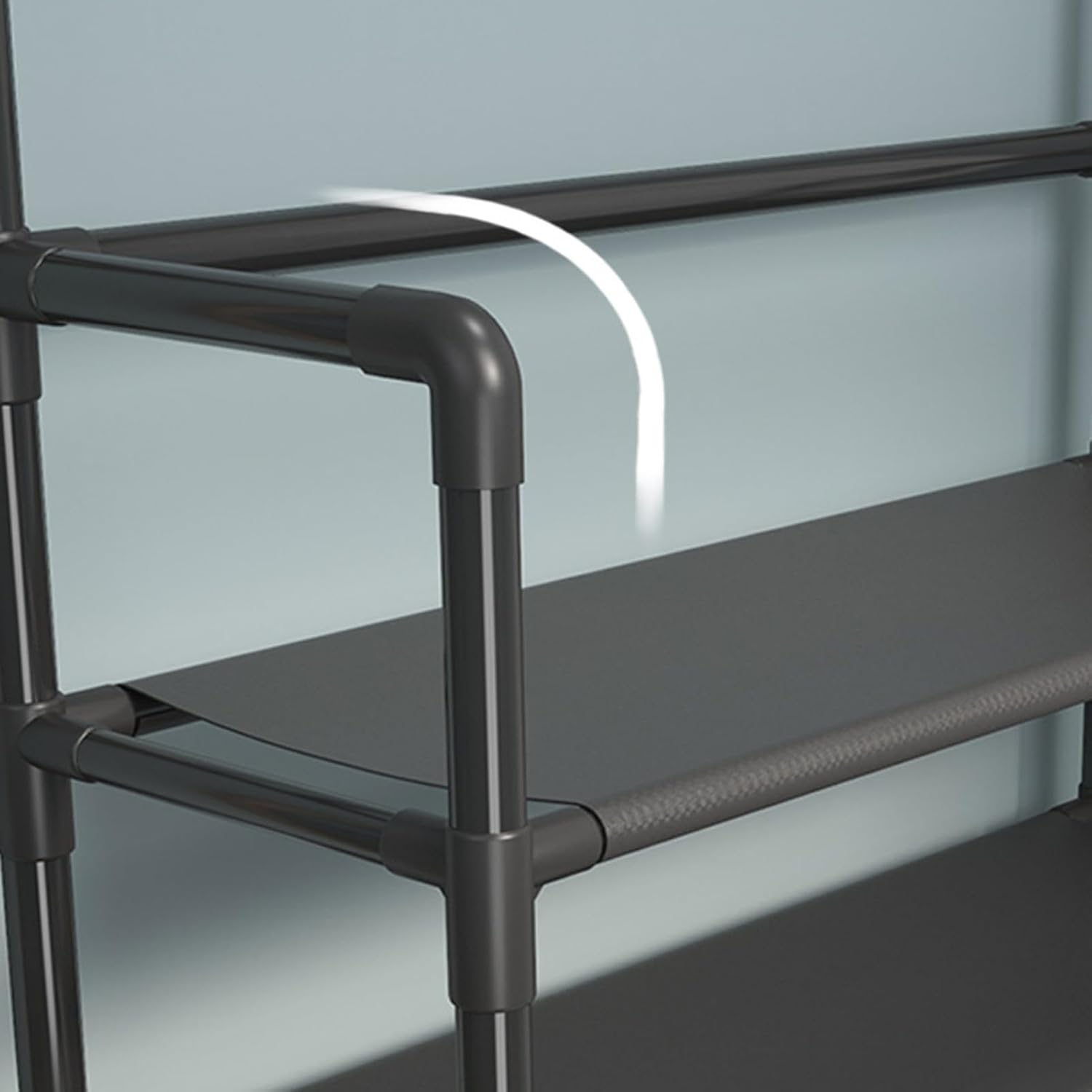 Appendiabiti da Ingresso con 3 Ripiani e 8 Ganci Scaffale Appendiabiti – Portabiti Salvaspazio in Metallo 152x60x26 cm, Scarpiera e Portaoggetti Multifunzionale, Facile da Montare