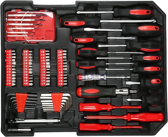 Trolley Set Attrezzi Utensili da Lavoro Professionali 399 pezzi Custodia Trolley Valigia 4 livelli Portattrezzi Cassetta Portautensili in Alluminio con Ruote e Manico Telescopico