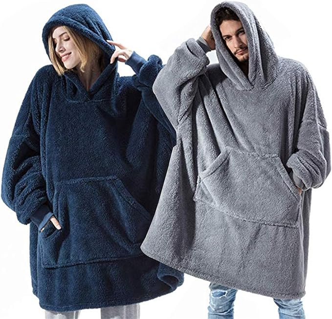 Coperta Felpa Oversize Colorata – Hoodie Gigante in Pile Super Morbido, Unisex, con Cappuccio e Tasca, Perfetta per Inverno e Divano