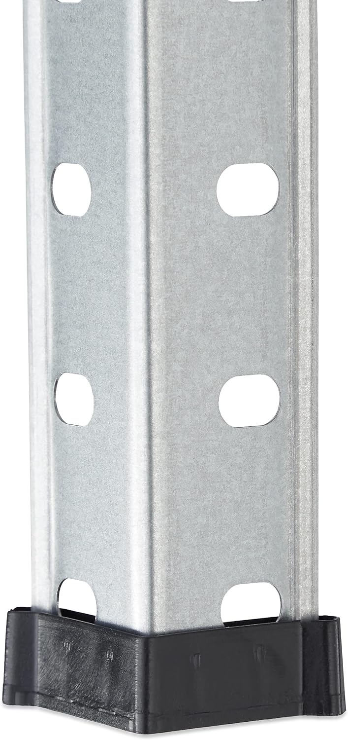 Regal aus verzinktem Metall, Tragfähigkeit 160 kg, HLP: 145 x 75,5 x 30 cm, 4 Regale, Stahl, Keller, Silber
