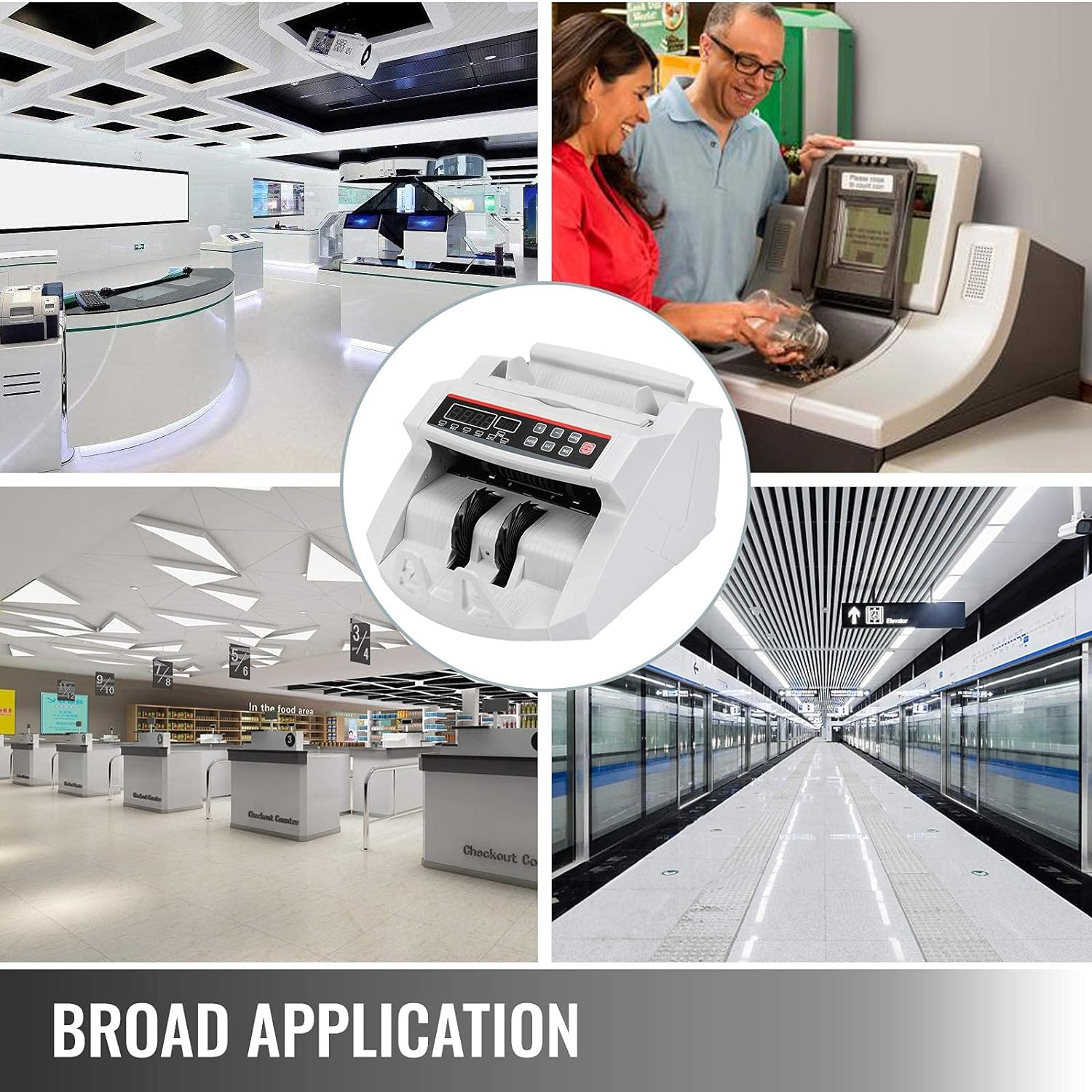 A.M.C. Conta Banconote Display LED Rivelatore di Banconote False, 1000 banconote/minuto