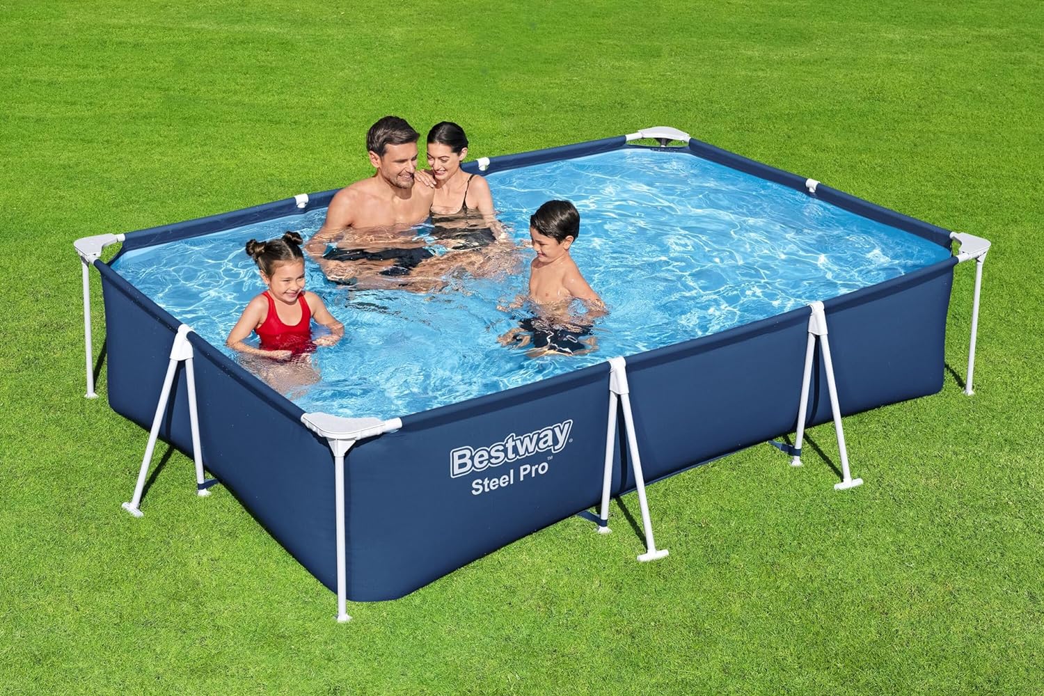 BESTWAY Set Piscina Fuori Terra Steel Pro Rettangolare da 300x201x66 cm
