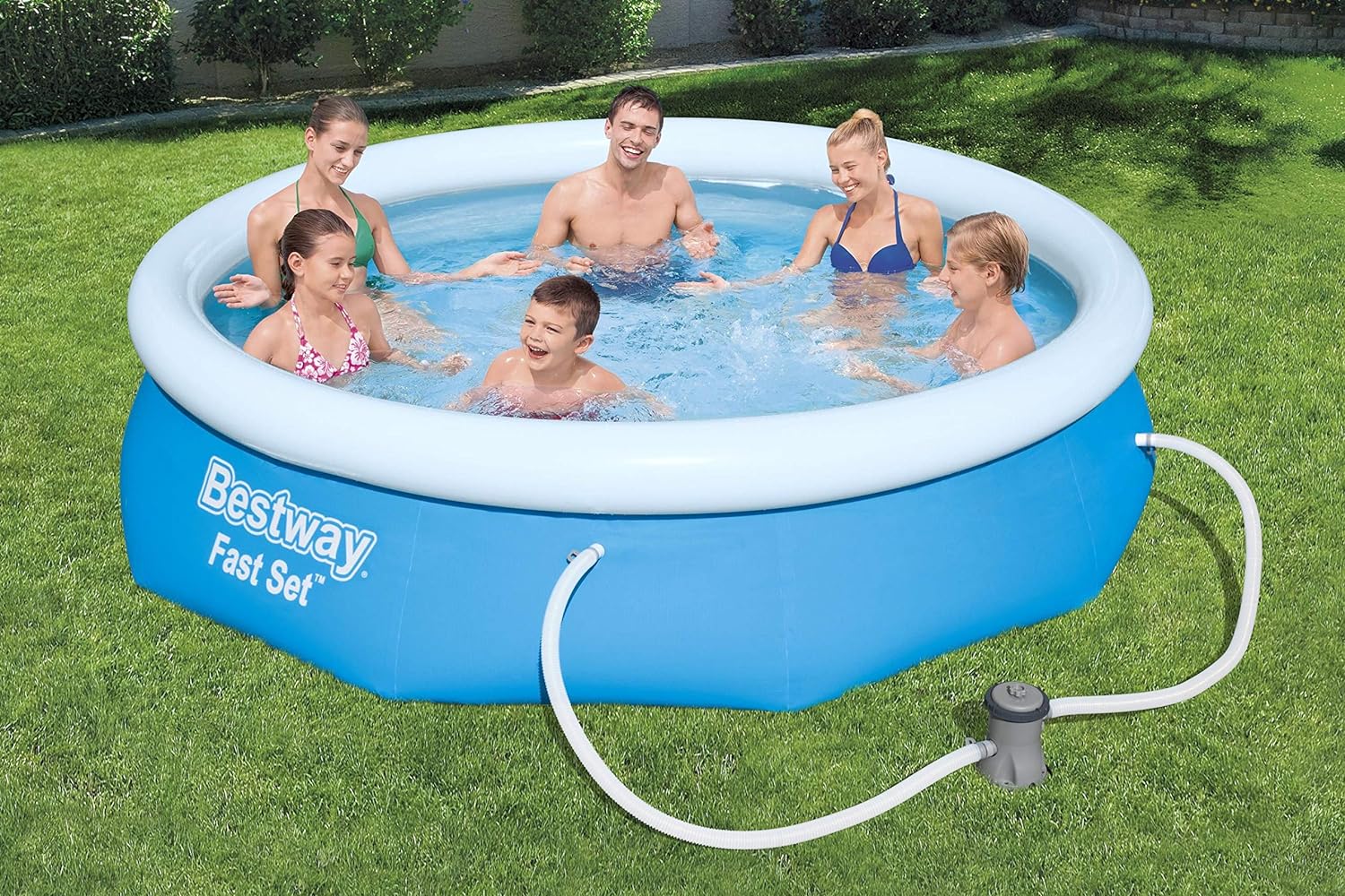 BESTWAY Fast Set piscina con pompa filtrante, Blu, 305 x 76 cm