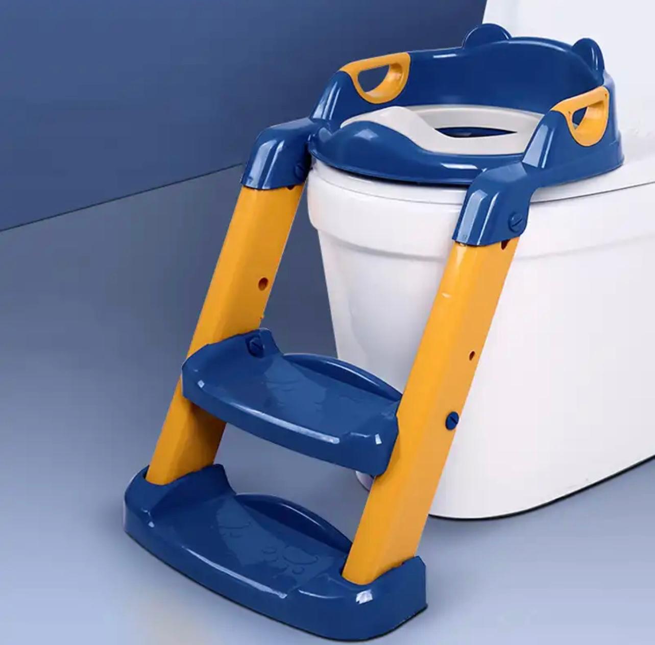 Riduttore Wc Bambini,Con Scaletta,Seduta Imbottita,Antiscivolo Anti Spruzzo, Regolazione Di Altezza A 10 Livelli,Scaletta Wc Per Bambini,Riduttore Water Bambini Per Potty Training