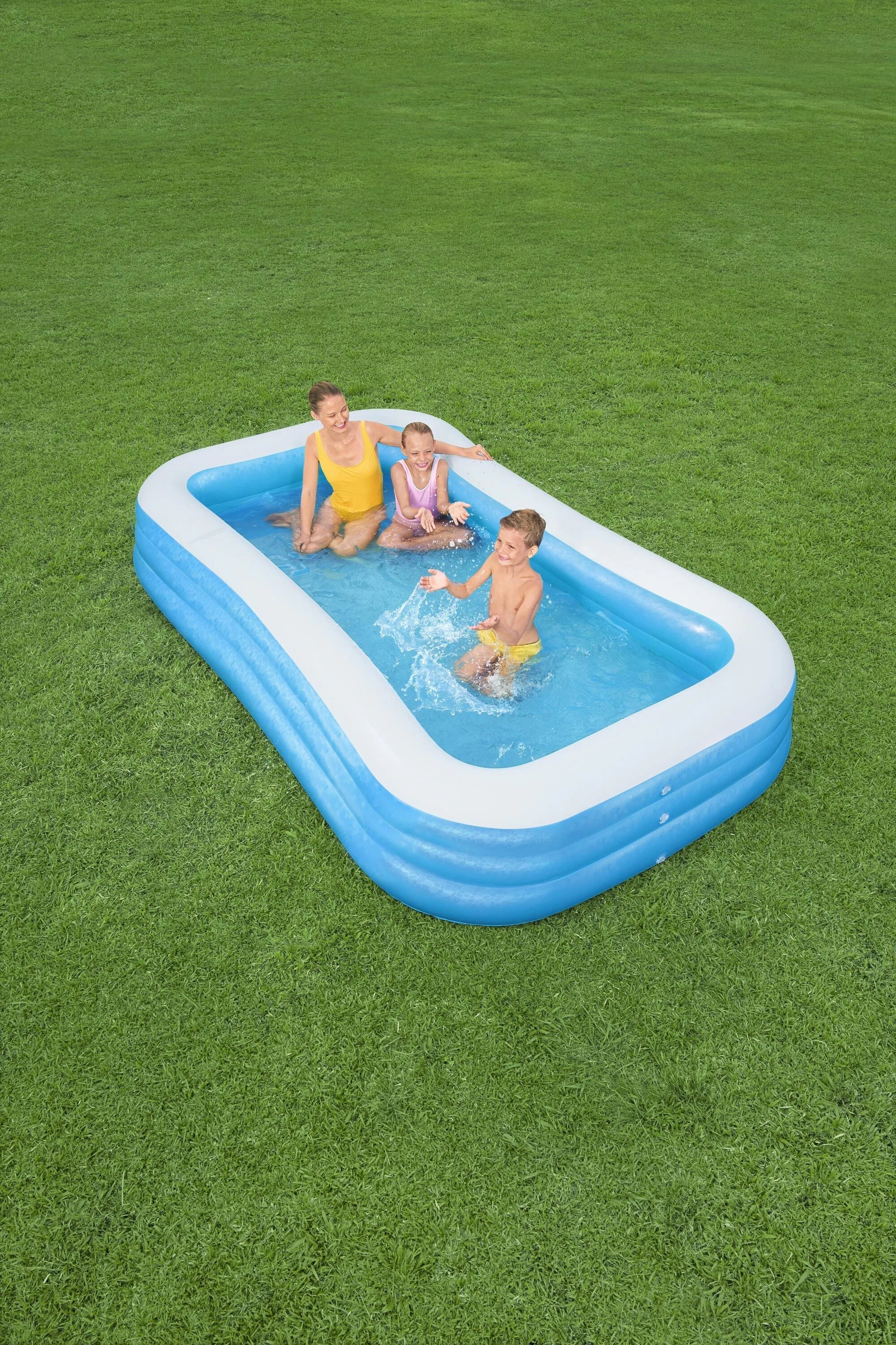 Piscina gonfiabile rettangolare a 3 anelli 262x175x51CM
