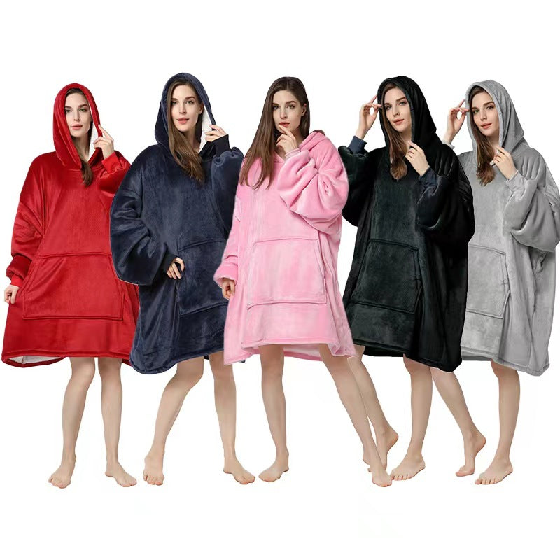 Coperta Felpa Oversize Colorata – Hoodie Gigante in Pile Super Morbido, Unisex, con Cappuccio e Tasca, Perfetta per Inverno e Divano