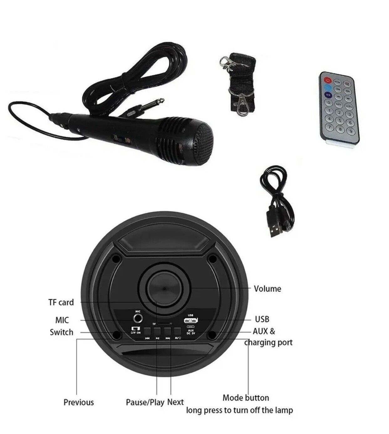 Cassa Bluetooth Senza Fili di nuova generazione Dolby Sorround 95 Watt + Microfono Karaoke: Suoni nitidi fino ad una distanza di 20 metri