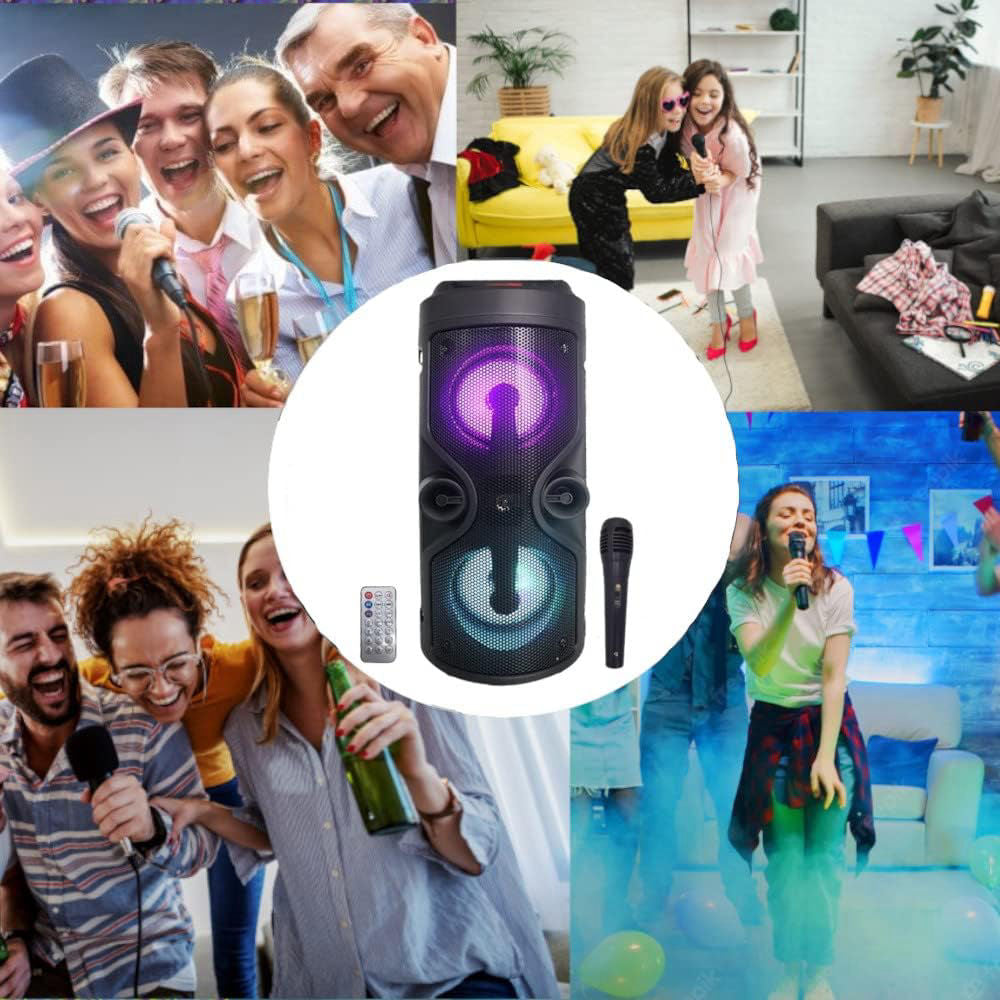 Cassa Bluetooth Senza Fili di nuova generazione Dolby Sorround 95 Watt + Microfono Karaoke: Suoni nitidi fino ad una distanza di 20 metri